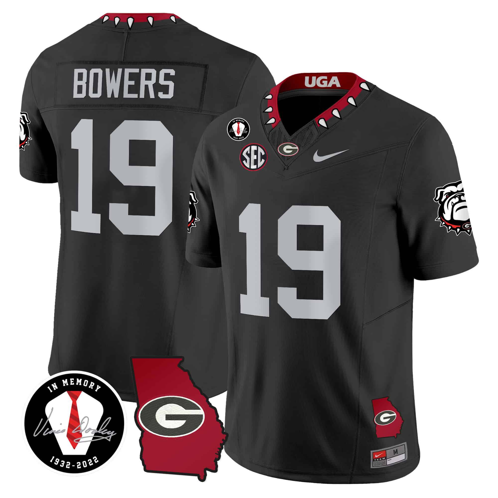 Men Georgia Bulldogs #19 Bowers Black 2024 Nike Vapor NCAA Jersey style 2->customized nfl jersey->Custom Jersey